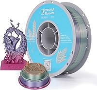 Vista 12 de Filamento Matte Rainbow PLA para Impresora 3D, 10 Carretes, Carrete de 1KG (2.2lbs) 1.75mm, Filamento Gradiente Multicolor a Granel para la mayoría