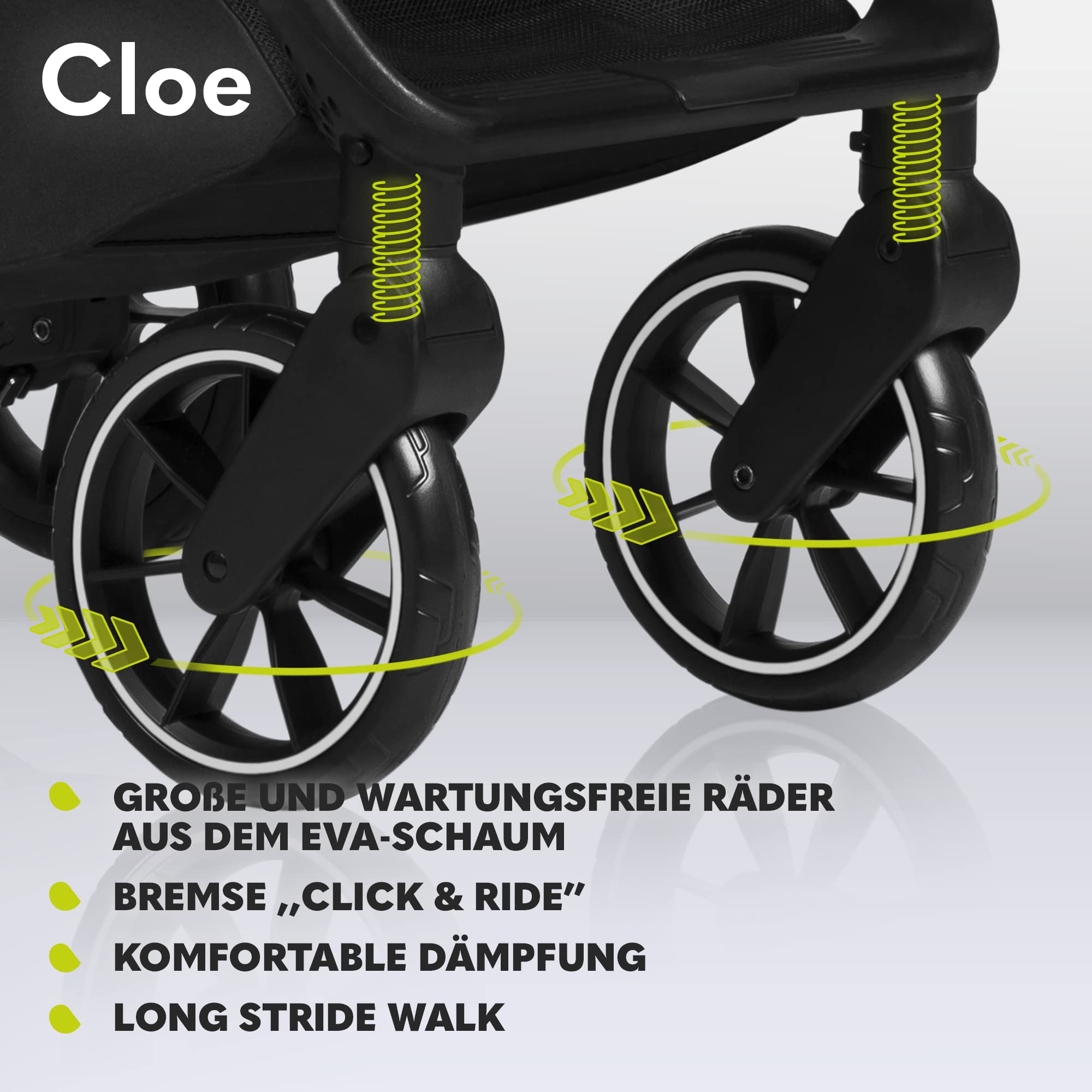 LIONELO Cloe Zusammenklappbarer Kinderwagen bis zu 22 kg, Verstellbare Rückenlehne Schlaffunktion, 5-Punkt-Gurt Große Schwenkräder Moskitonetz Becherhalter Leichtgewicht Kompakt Wasserdicht (Braun)
