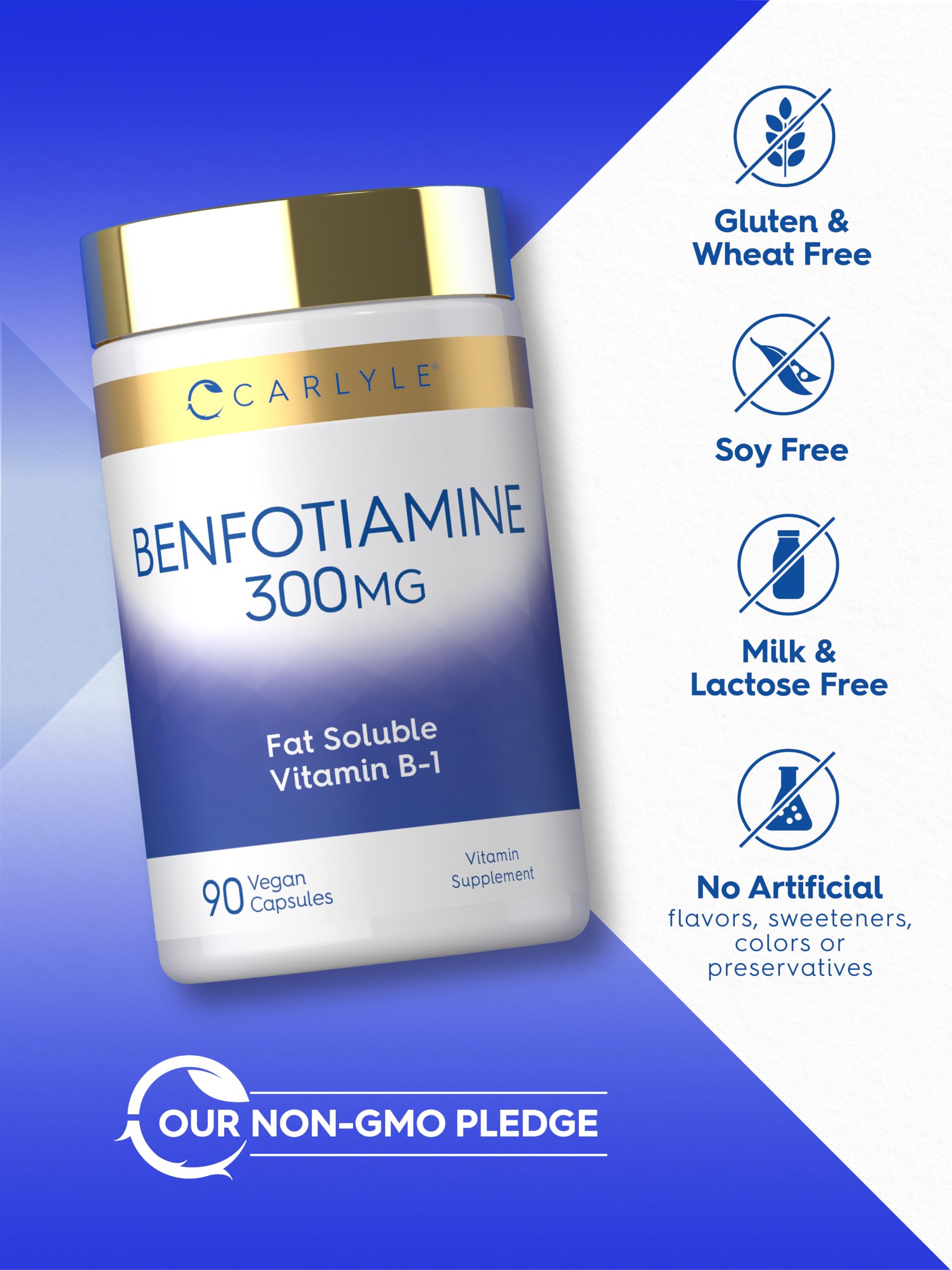 Carlyle Benfotiamine 300mg | 90 Capsules | Fat Soluble Vitamin B1 Thiamine — Amazon image 5