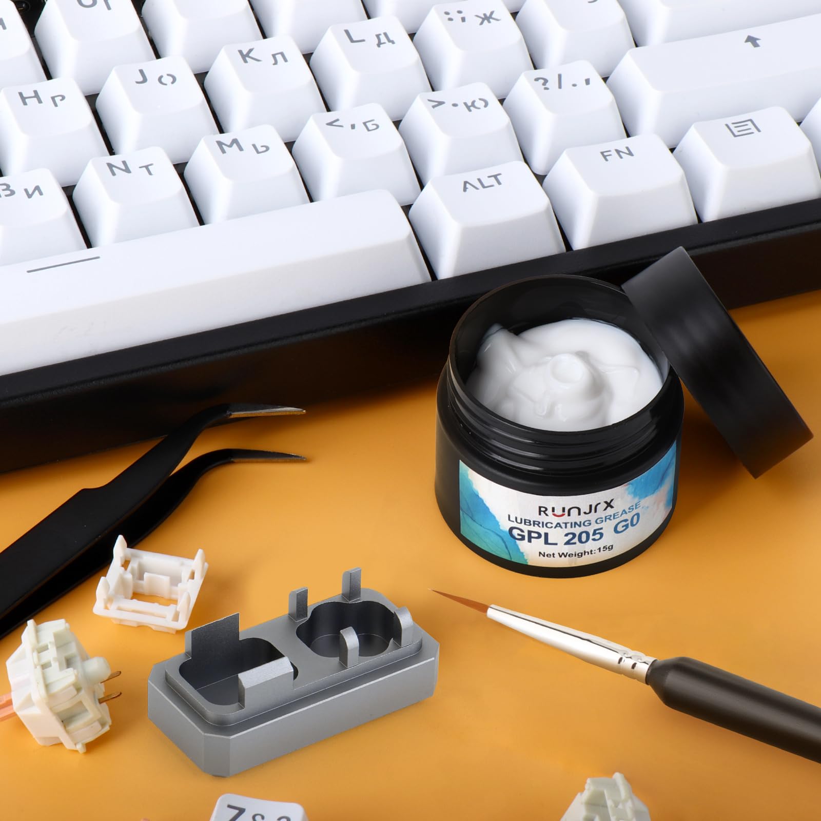 RUNJRX 36 Tastaturschalter-Schmierstation, GPL 205G0-15g, Schalteröffner, Schalterschmierbürste, Schalterschmierwerkzeug