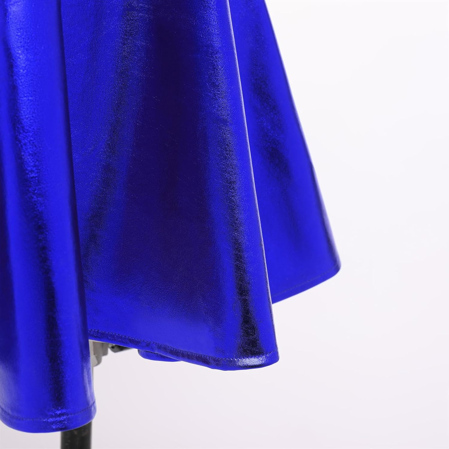 IBAKOM Women Shiny Metallic Skater Dress Disco Dance 80s Holographic Dress Hallowen Cosplay Outfits Wet Look Pleated Dress - Image 7