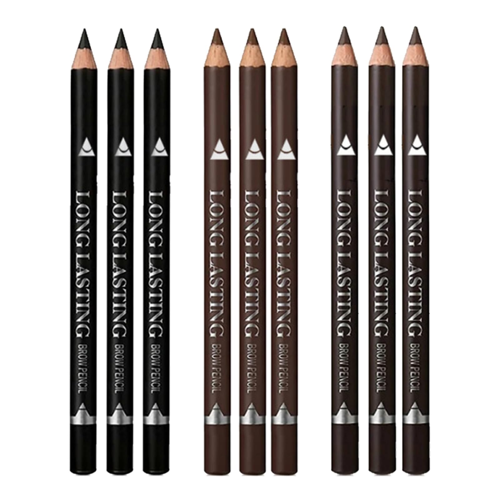 Domicubes 9PCS Eyebrow Pencils, Professional Long-lasting Eyebrow Eye Liner Pencil Set, Natural Matte, Hypoallergenic