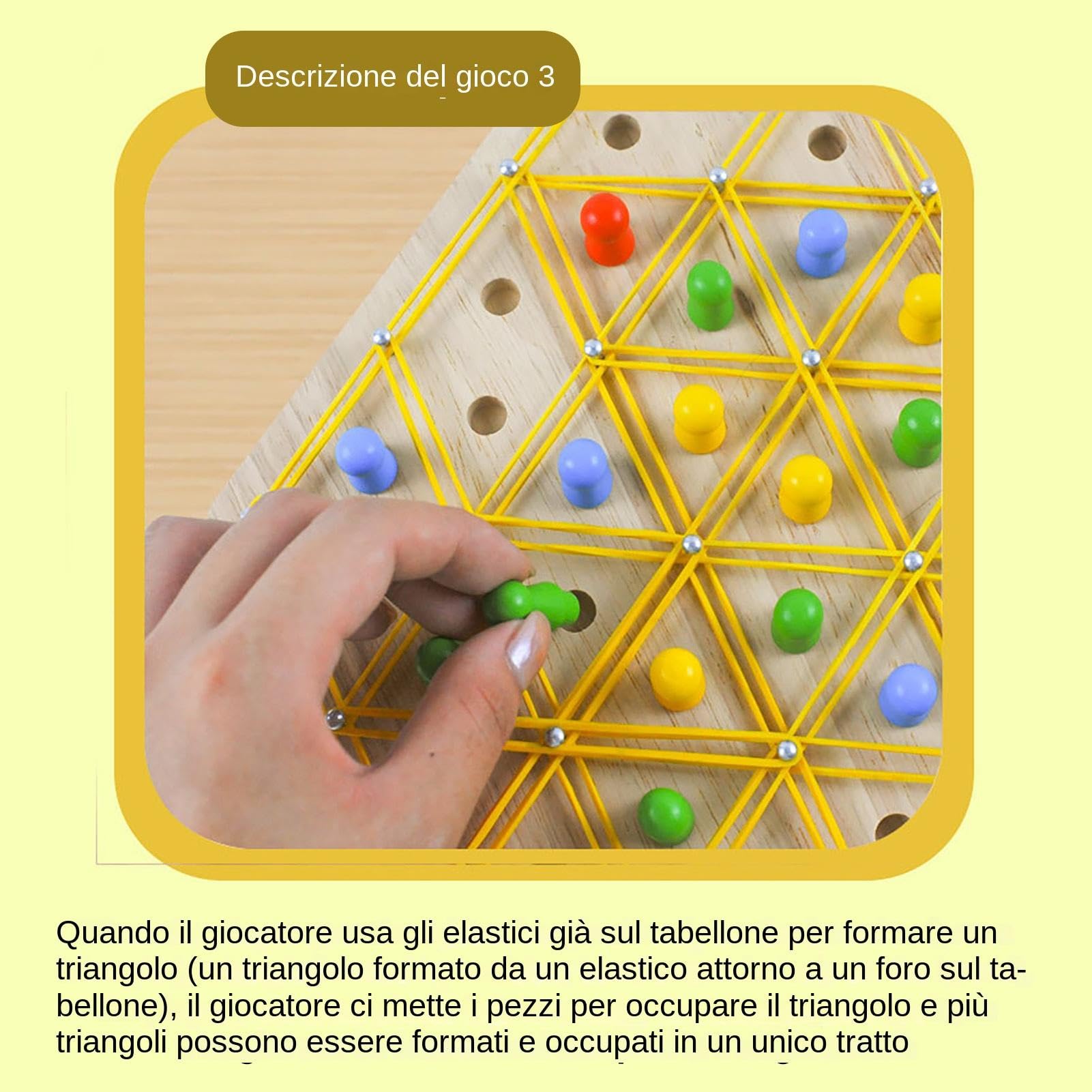 Gioco di Scacchi a Triangolo, Gioco Triangolo a Catena, Scacchi Triangolari con Elastico per Adulti e Bambini, Gioco da Tavolo Interattivi per Feste in Famiglia e Viaggi