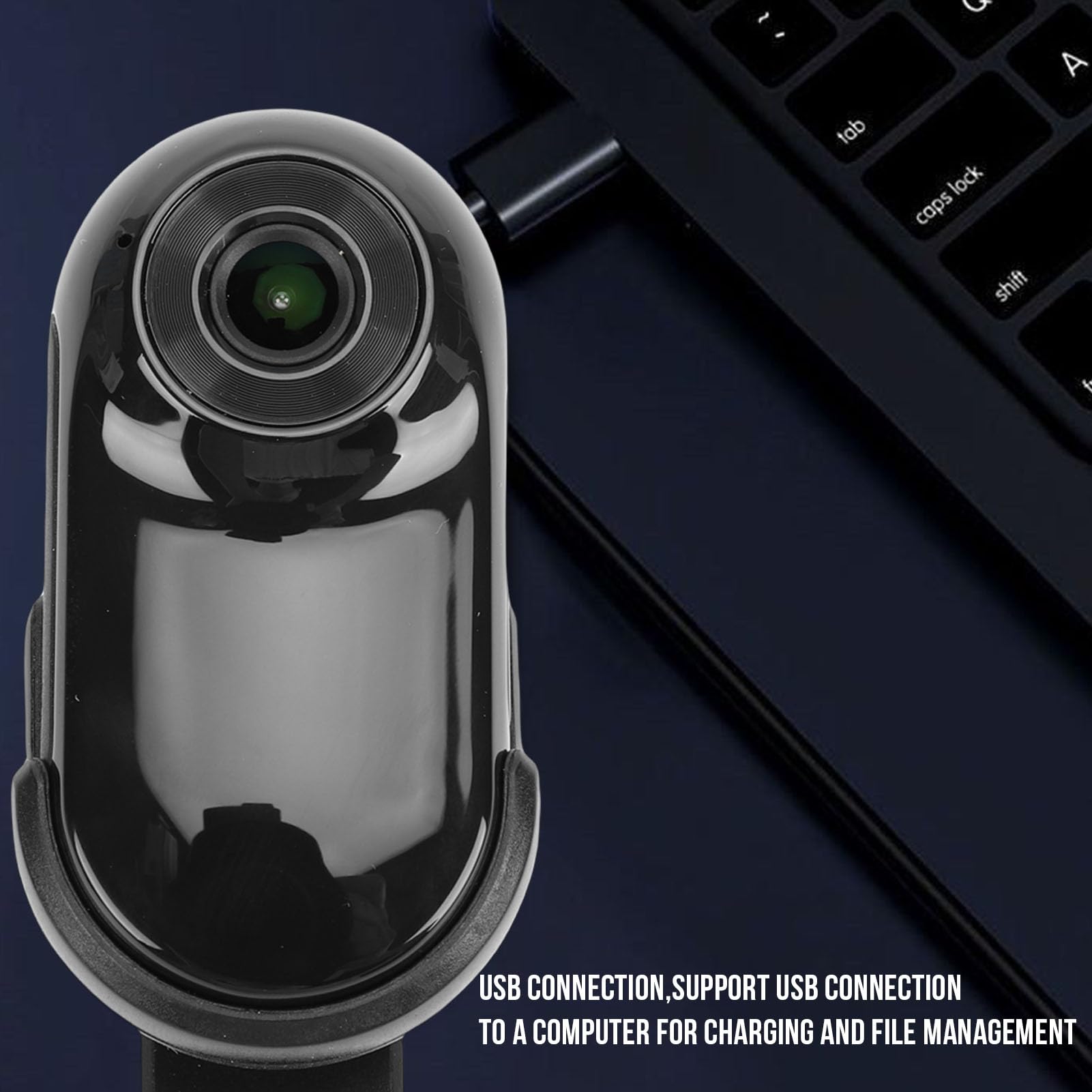 Videocamera da Pollice, Videocamera Indossabile con Registrazione Video HD 1080P con Cordino Magnetico, Scheda di Memoria da 128 GB per lo Sport e L'uso Quotidiano (Nera)