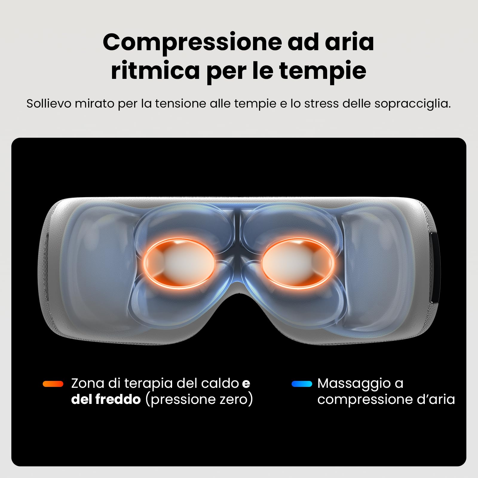 BOB AND BRAD EYEFLOW Massaggiatore occhi con Caldo e Freddo, Maschera per Occhi a Compressione Fredda a Semiconduttore per Sollievo da Emicrania, Occhi Secchi e Occhiaie, Regalo Uomo Donna