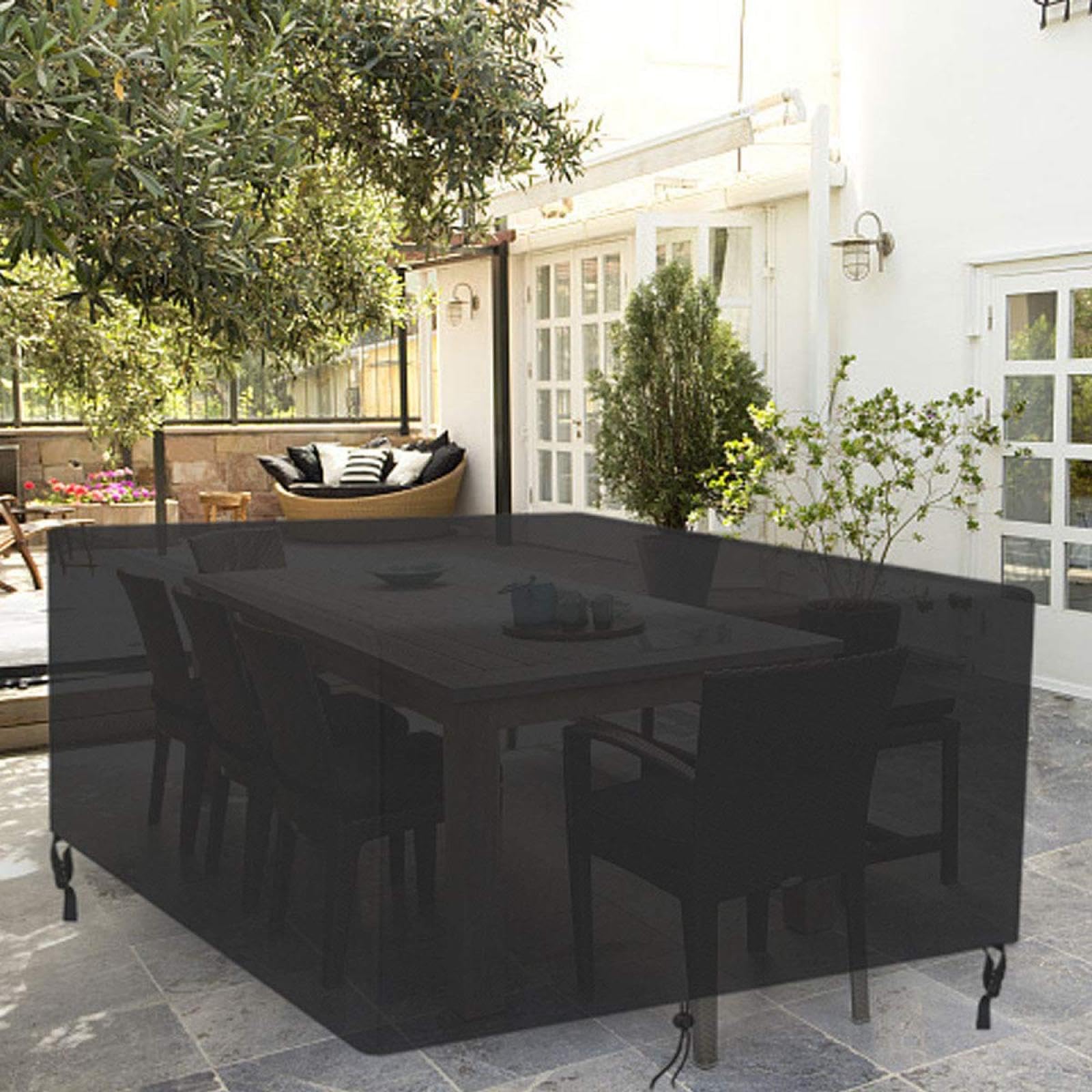 Copertura Mobili Da Giardino Telo Di Copertura per Mobili Da Giardino 275x235x80cmLxWxH Copritavolo Esterno- Tessuto 420D Oxford Coperture per Arredo Esterno Telo Copritavolo Da Esterno Rettangolare