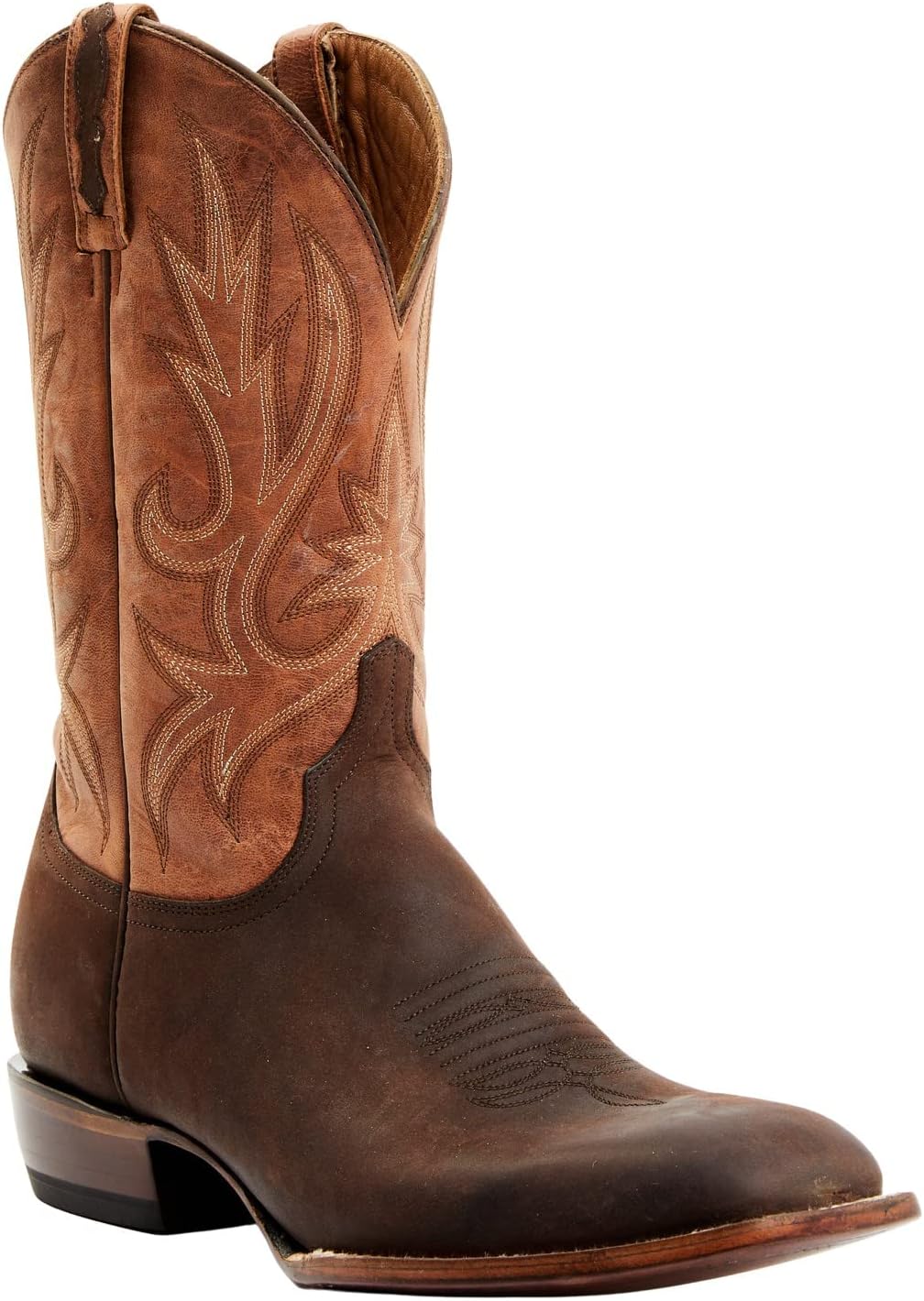 LuccheseMen's Gordon Western Boot Broad Square Toe Chocolate 10.5 D