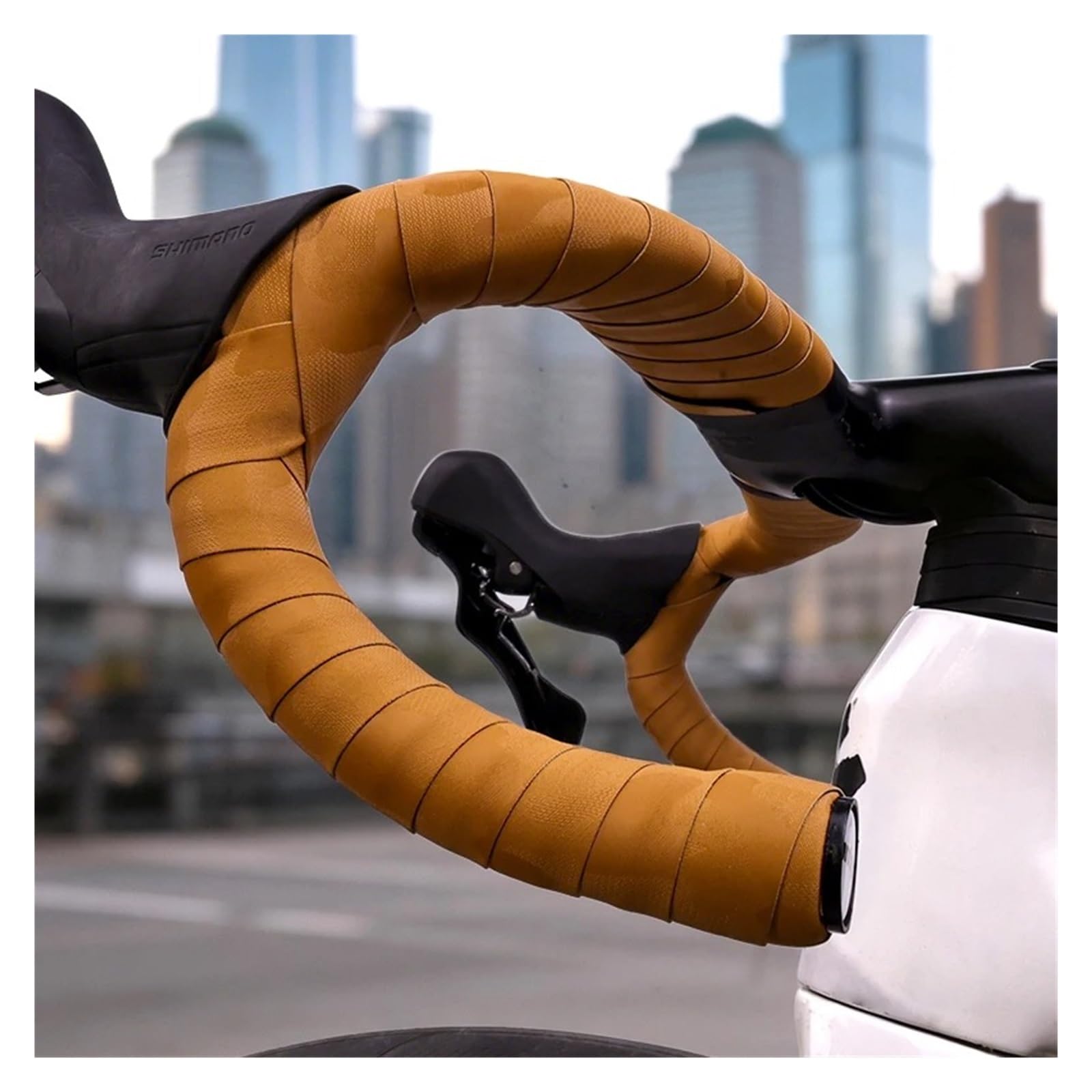 Nastro Manubrio Moto Nastri Per Manubrio Bici Da Strada Nastro Per Barra Antiscivolo Per Ciclismo Ammortizzante Cintura Per Bicicletta Resistente All'usura(Orange)