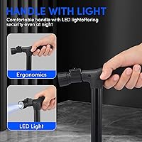 Vista 3 de Cane with Seat Foldable Lightweight Walking Cane with LED Light Adjustable Walking Stick for Seniors
