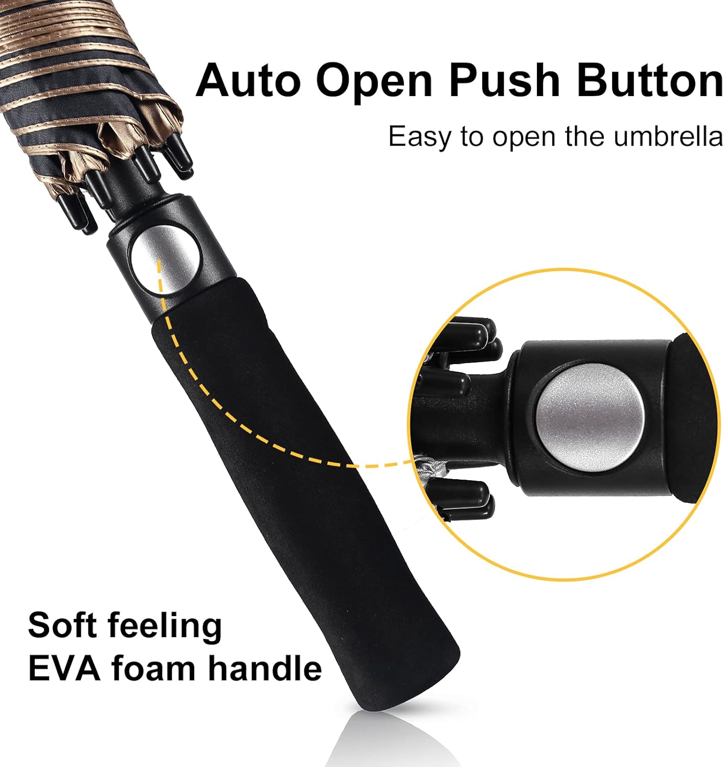 UV Protection UPF 50+ Golf Umbrella 62/68 Inch Large Umbrella Automatic Open Sun Umbrella Windproof Vented And Sturdy Construction Shade For Rain And Blocking Sun