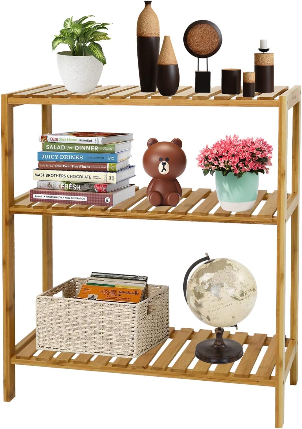 Bamboo Shoe Rack Bamboo Shelf - Bathroom Rack, Small Shoe Rack, Shoe Rack for Closet Small Space, Free Standing Shoe Racks