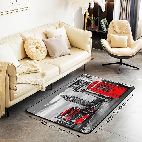 Miniatura 10 de Alfombra de área de piña de 5 x 7 pies con estampado de frutas tropicales para decoración del hogar, alfombra de entrada duradera para interiores,