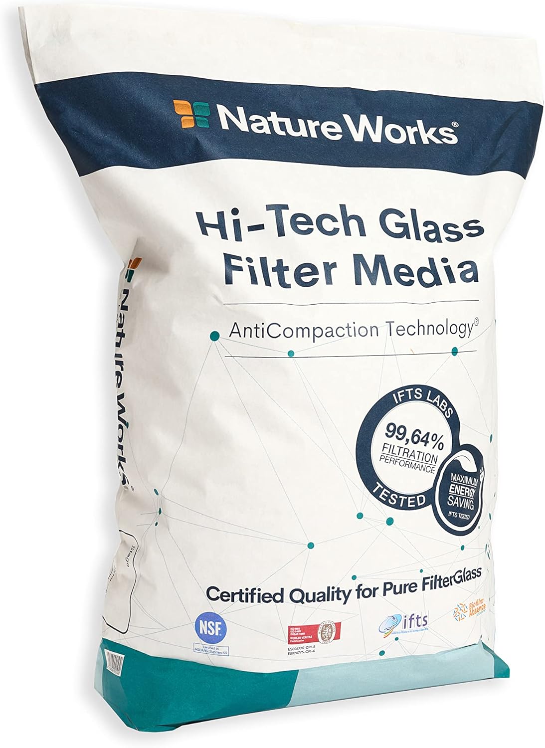 NATURE WORKS 20 LBS or 9 KG Filter glass sand for swimming