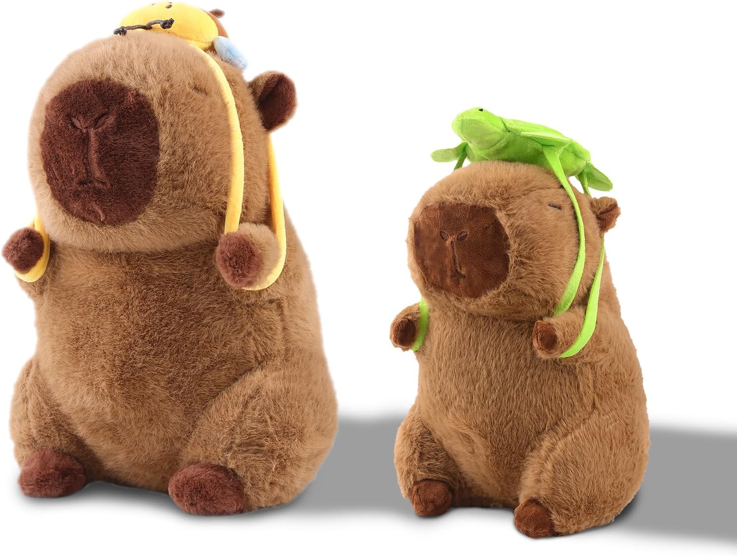 Capibara Plush Toy Cute Capibara Stuffed Animal Kawaii with Turtle Backpack capibaras peluches Gifts Birthday for Kids Boys Girls