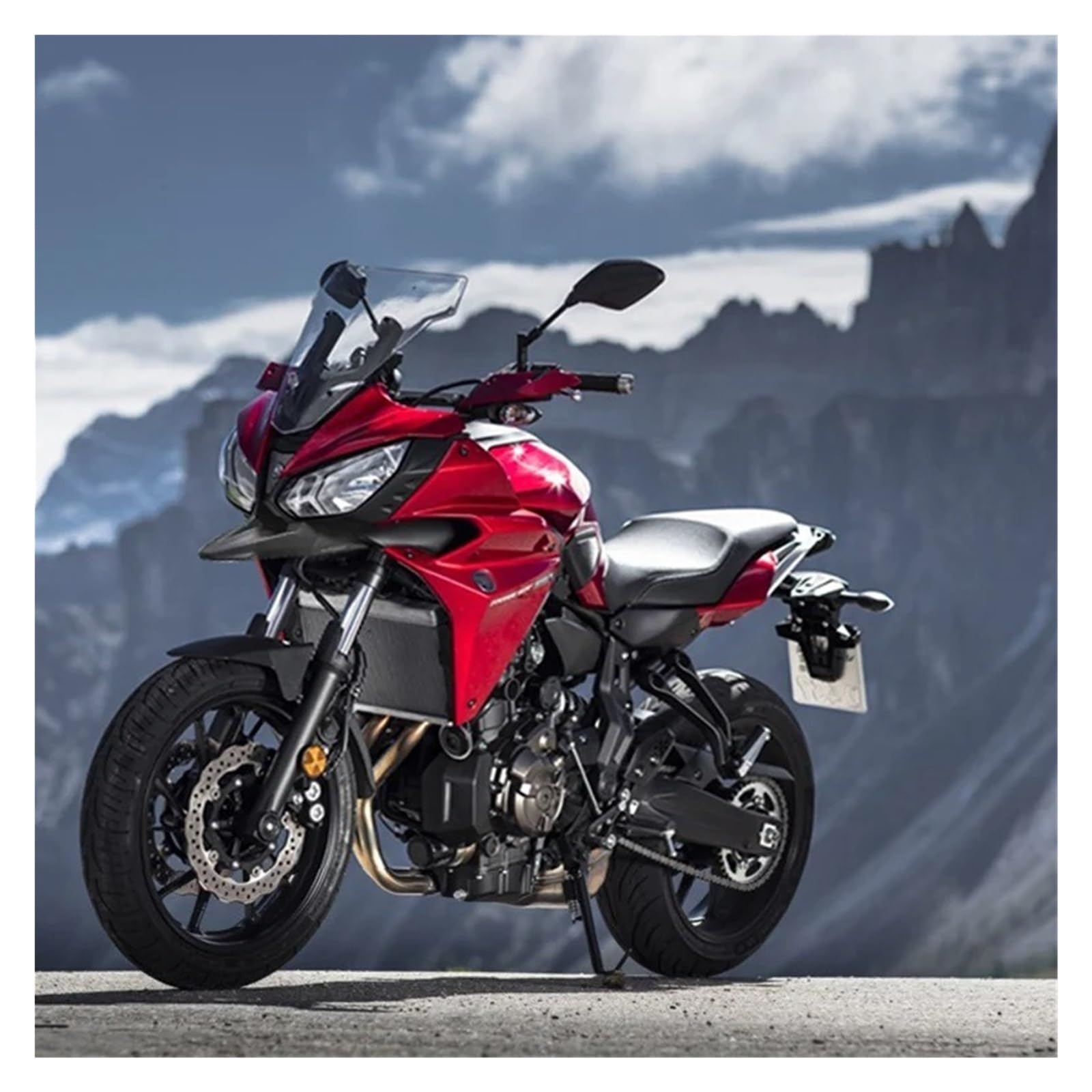 Spoiler anteriore moto Per Tracer 700 GT 2016-2019 Accessori Moto Parafango Anteriore Parafango Becco Cono Estensione Cofano Estensione Copertura(Nero)