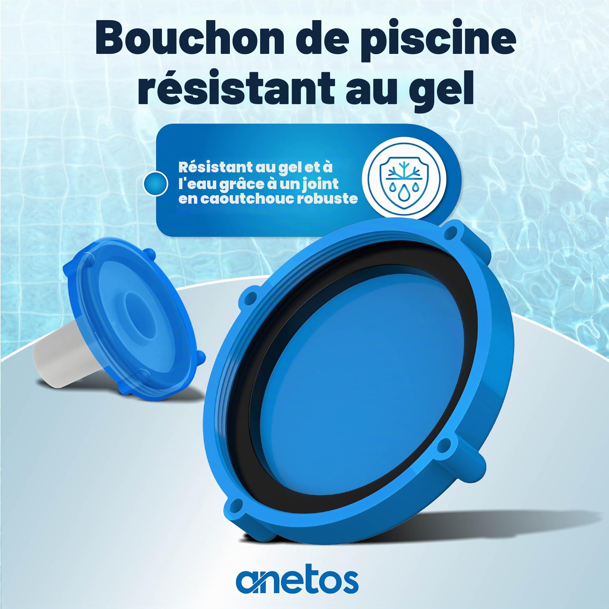 Kit de Fermeture hivernale pour piscines Intex et Bestway. Bouchons d'hiver 100% étanches pour Les Deux connexions (2 pièces) avec Joints Assortis