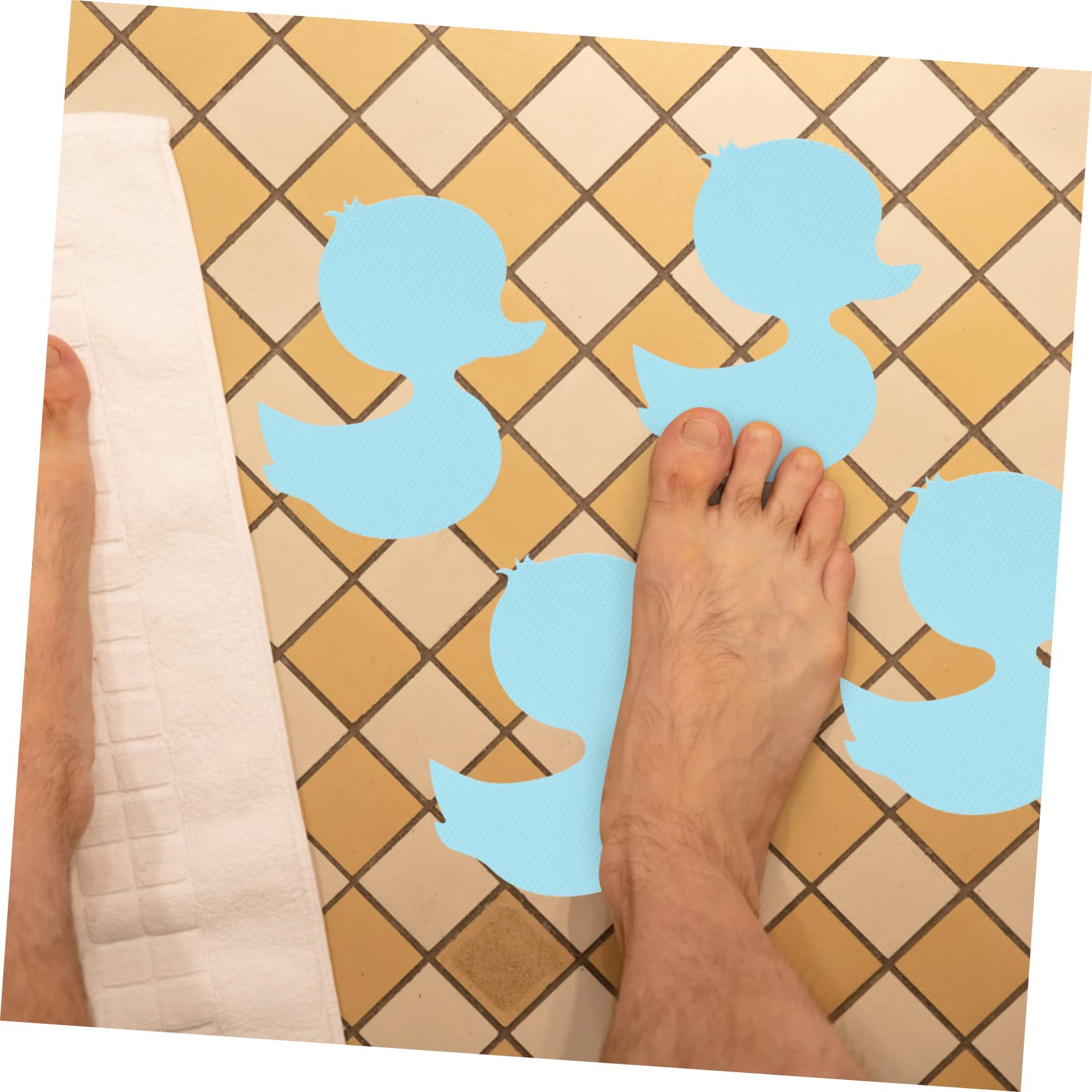 IMIKEYA 96piezas Pegatinas Antideslizantes para Bañera Autoadhesivas Diseño De Patito De Stickers De Baño Seguros y Efectivos para Prevenir Resbalones Ducha y Bañera