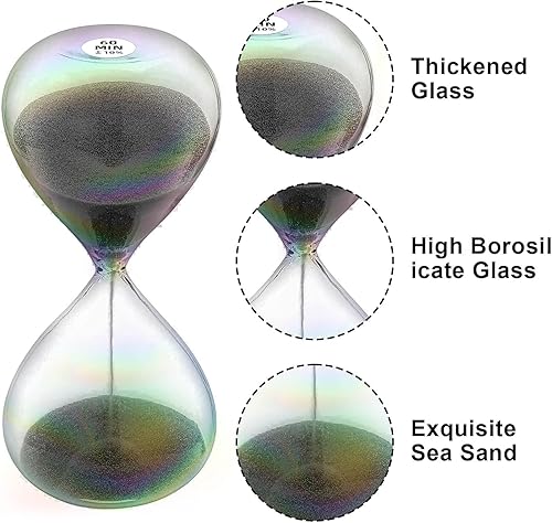 Miniatura 6 de Reloj de arena con temporizador de arena de 5 minutos con arena de color marrón, reloj de arena grande de 5 minutos, reloj de arena de 5 minutos,