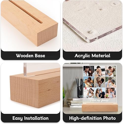 Miniatura 7 de Marcos de fotos personalizados con fotos, regalos de fotos personalizados para boda, aniversario, cumpleaños, día de la madre, día del padre, marco