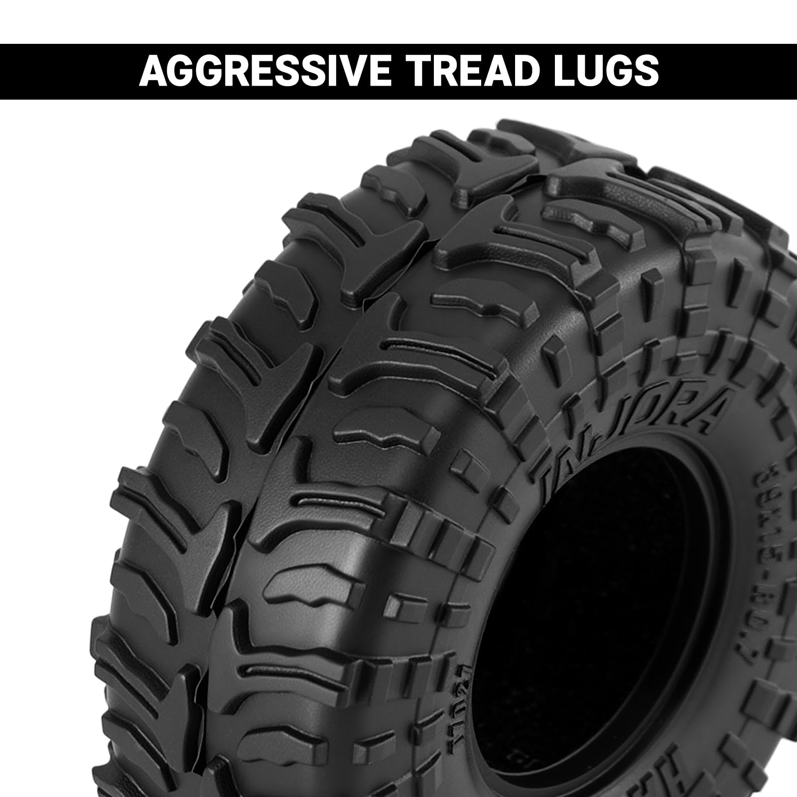 INJORA Neumáticos Hamrok de 39 x 15 mm para 1/30 Axial SCX30 (T7027) - 5