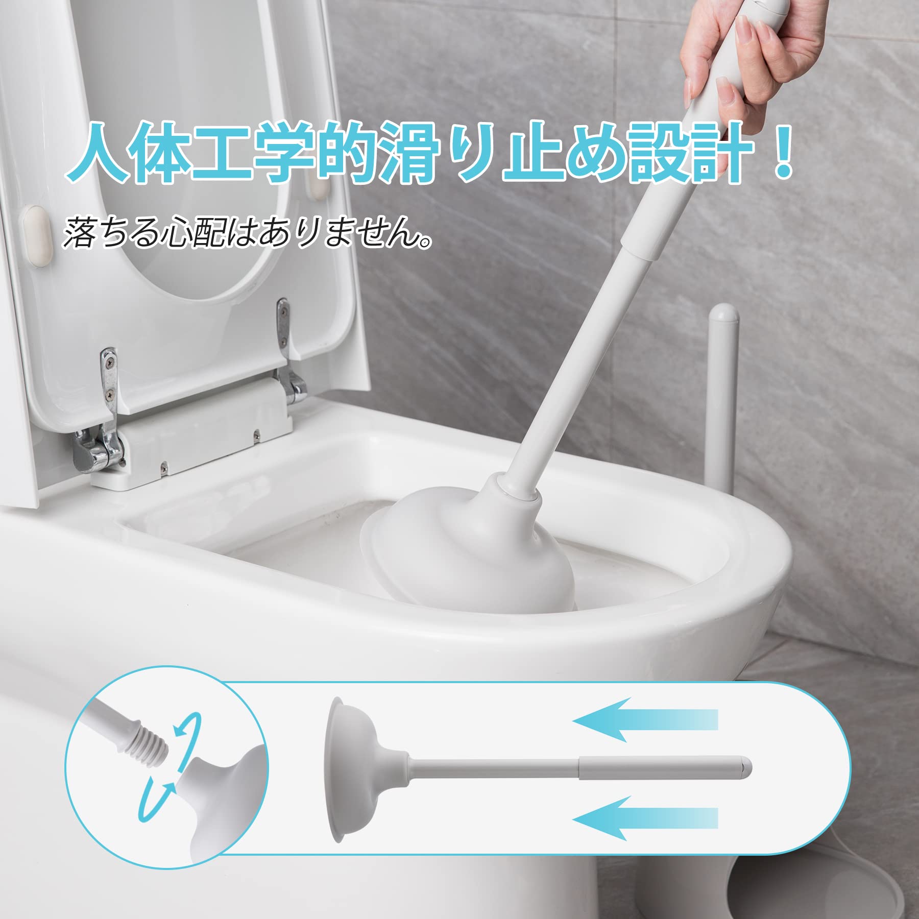 Amazon｜CLEANHOME トイレブラシ つまり取り ケース付き ラバーカップ 