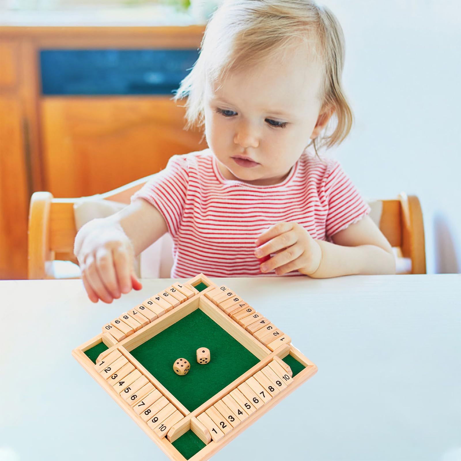 Shut the Box - 4 spelers - bordspel inclusief 2 houten dobbelstenen - 29 x 29 x 3,5cm goedkoop kopen bij