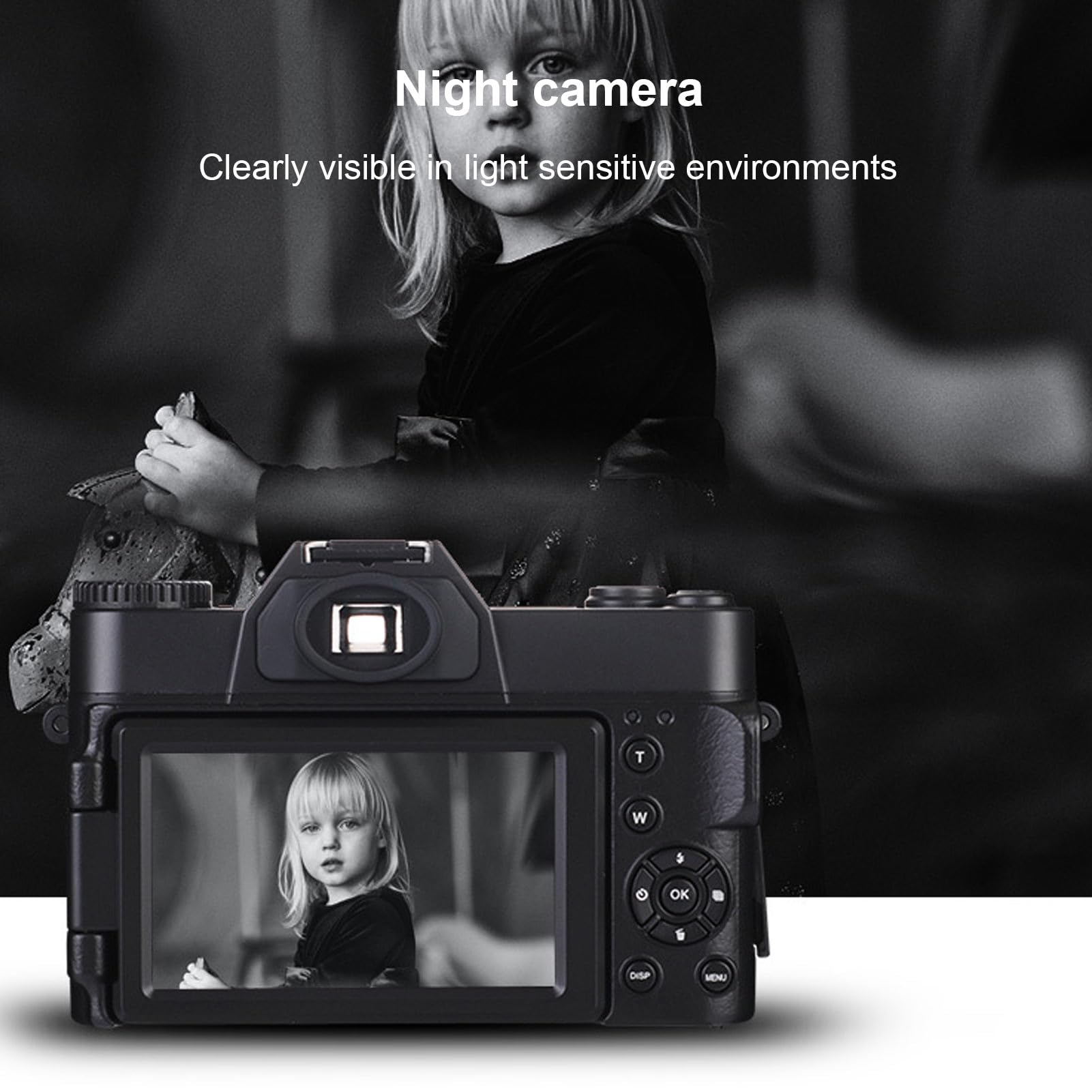 Cyfrowy Aparat Fotograficzny 4K do Fotografii, Aparat do Vlogowania 48 MP z Wi-Fi 3-calowy Ekran Odchylany o 180° Kompaktowy Aparat z 16-krotnym Zoomem Cyfrowym i Autofokusem