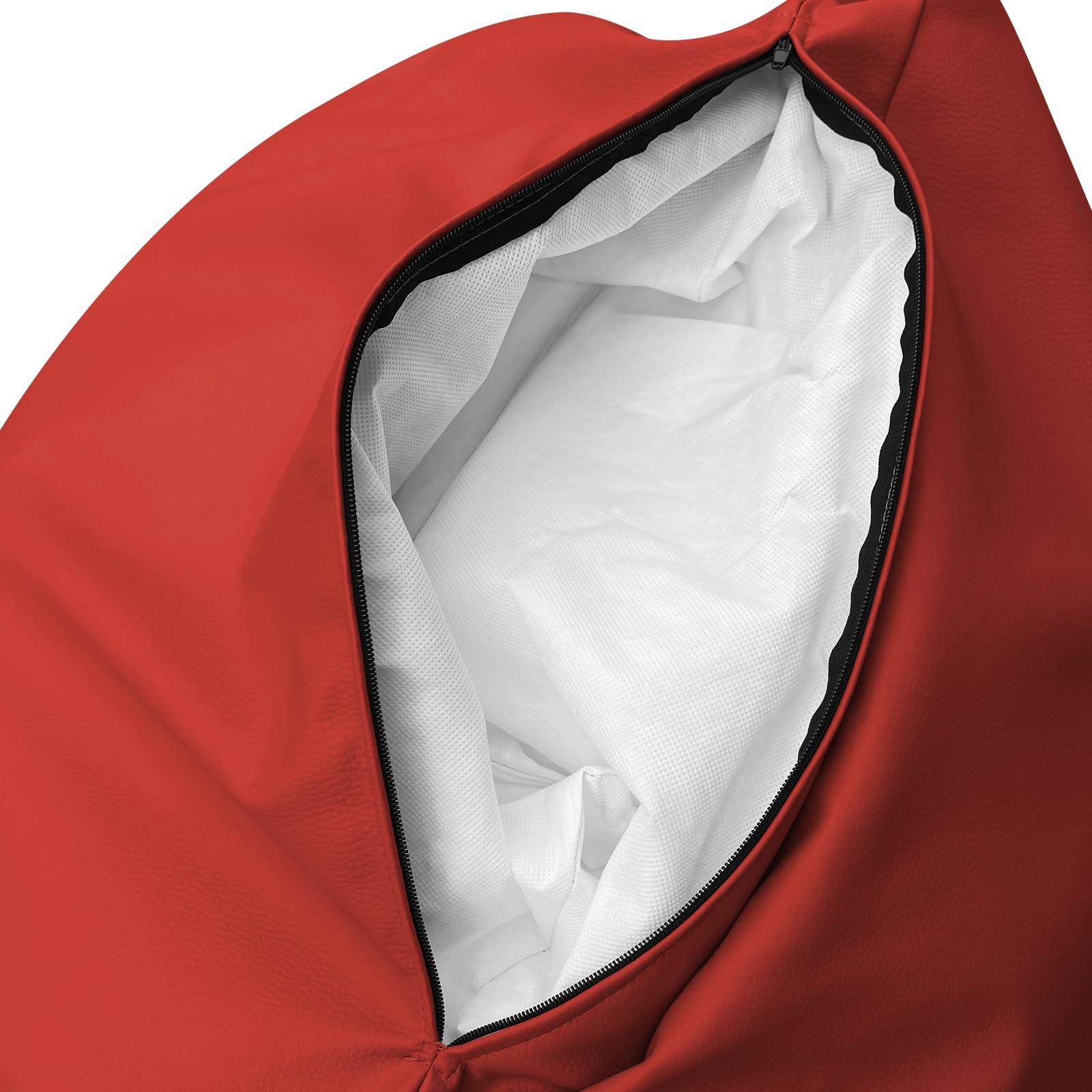 PUFF SACCO XXL POLTRONA ECOPELLE ROSSO MIS.95XH.130 CM INTERNO IN POLISTIROLO MORBIDO E SFODERABILE CON LAMPO DISPONIBILE IN 10 COLORI