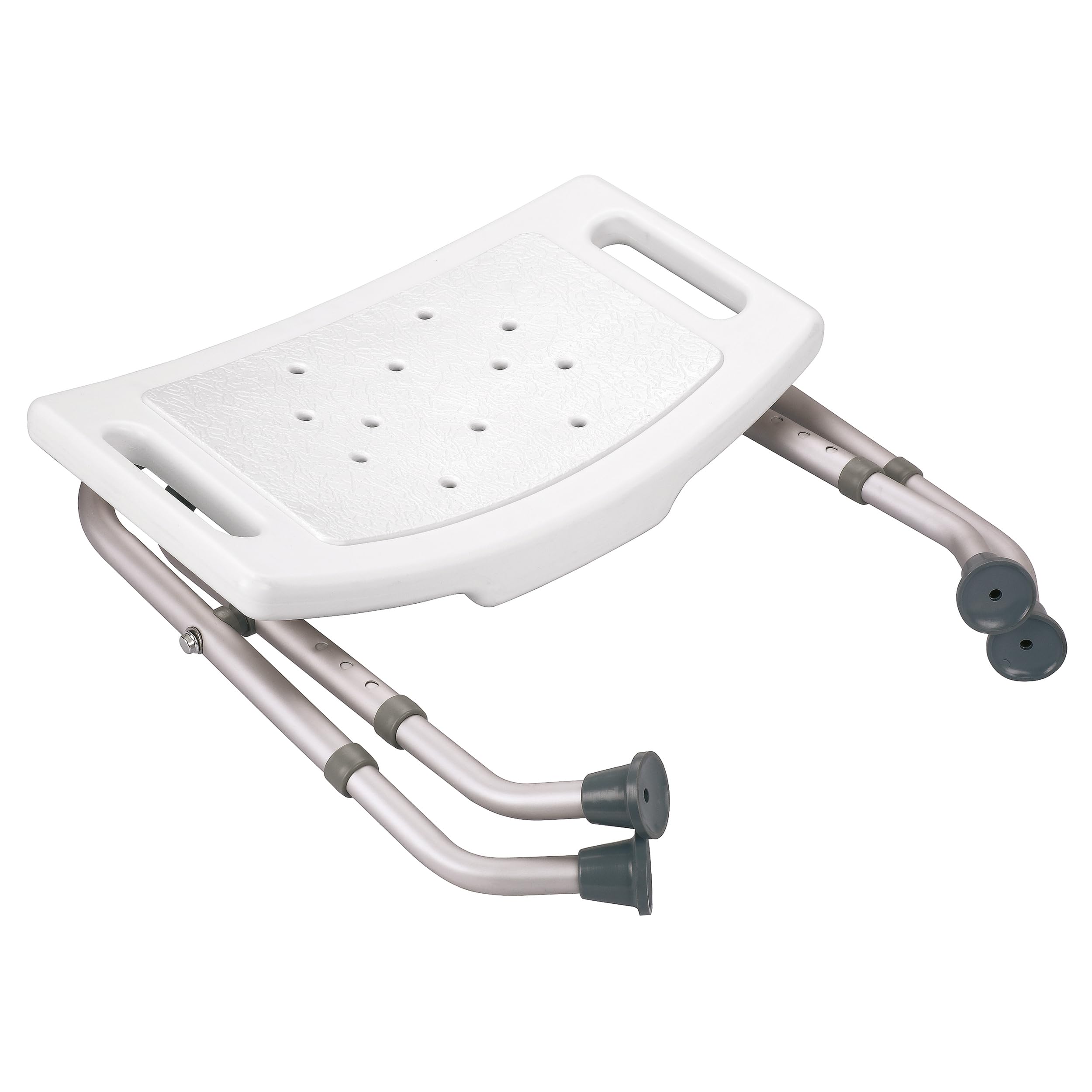 MSV - Tabouret de Douche Pliable Antidérapant - Rectangulaire - Max 120kg - Surface Antidérapante - Conçu pour Sécurité et Confort - Compact et Pratique - Blanc