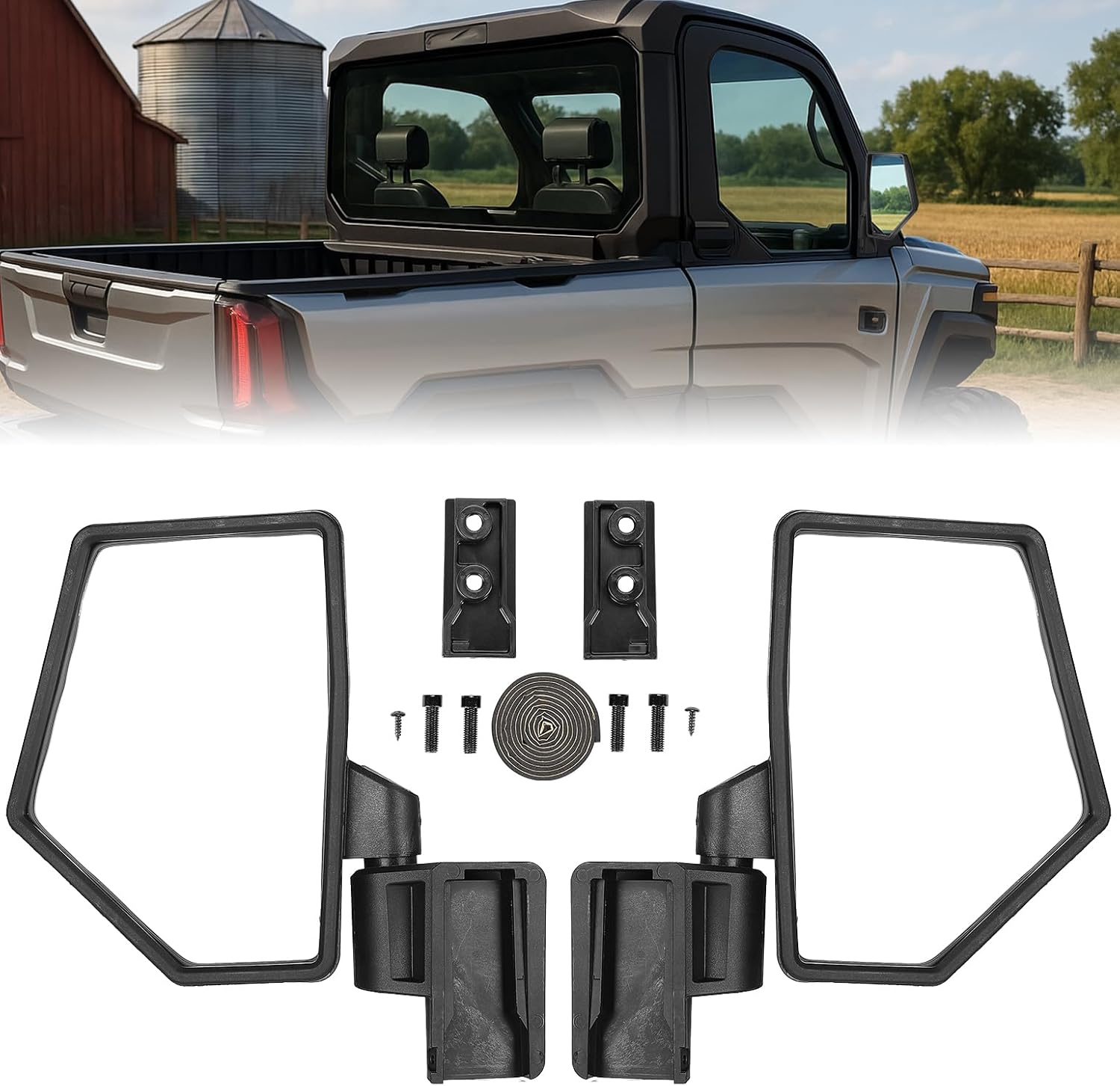 KEMIMOTO Side Mirrors Door-Mounted Compatible with Polaris Ranger Crew/XD 1500 2024 2025 2026 Northstar Premium Ultimate, Folding Side Rearview Mirror Kit Accessories Replace#2889862