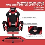 Chaise de jeu avec repose-pieds, High Back avec chaise d'ordinateur inclinable de massage, Grande et grande chaise de jeu de course ergonomique pour adultes PVC Cuir (rouge)