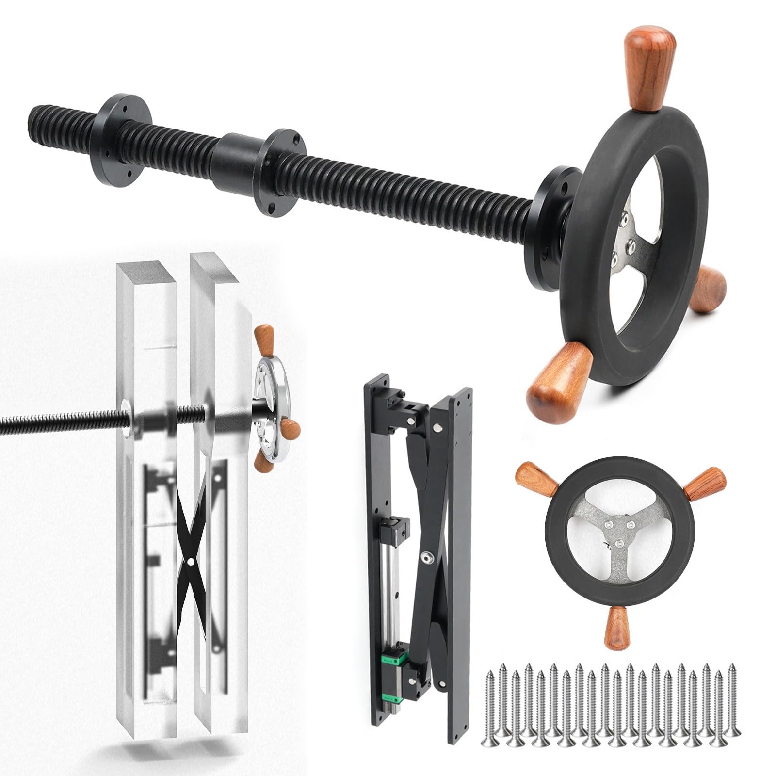 Vitalisworks Black Workbench Leg Vise, Woodworking Table Clamp With Parallel Bracket And Handwheel, Secure Clamping Tool Set (Black)