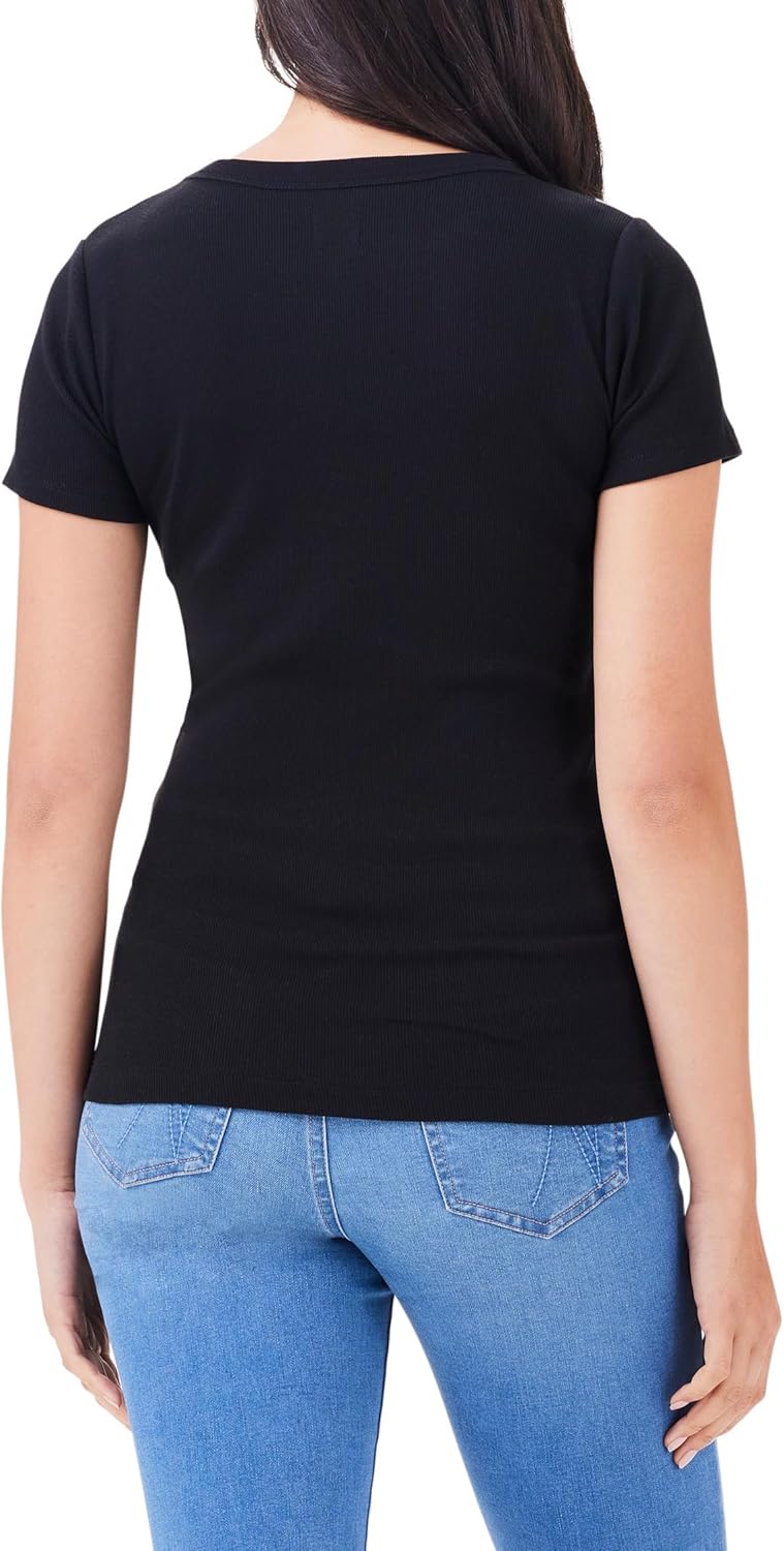 NIC+ZOE Womens Perfect Knit Rib Short Sleeve Crew Tee - Image 3