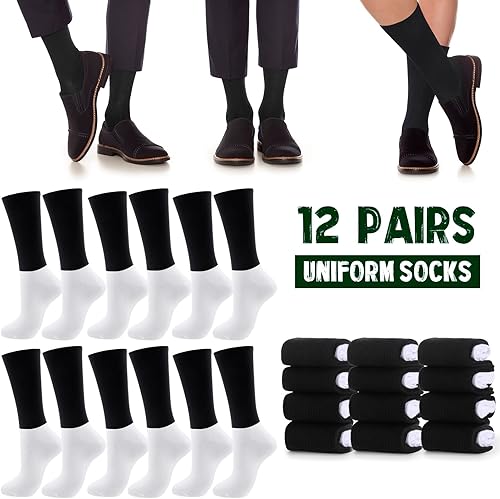 Miniatura 3 de Ramede 12 pares de calcetines militares para botas, uniformes, de algodón saludable, calcetines de vestir para hombres y mujeres, oficina, ejército