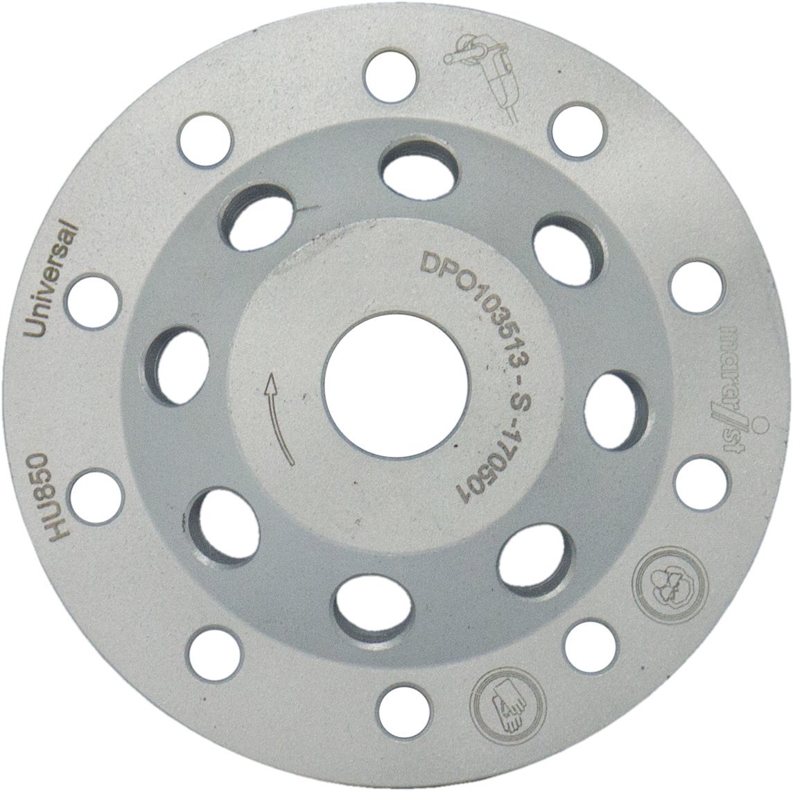 MARCRIST diamante-muela de copa HU850 125 mm x 22.2 disco de esmerilado universal