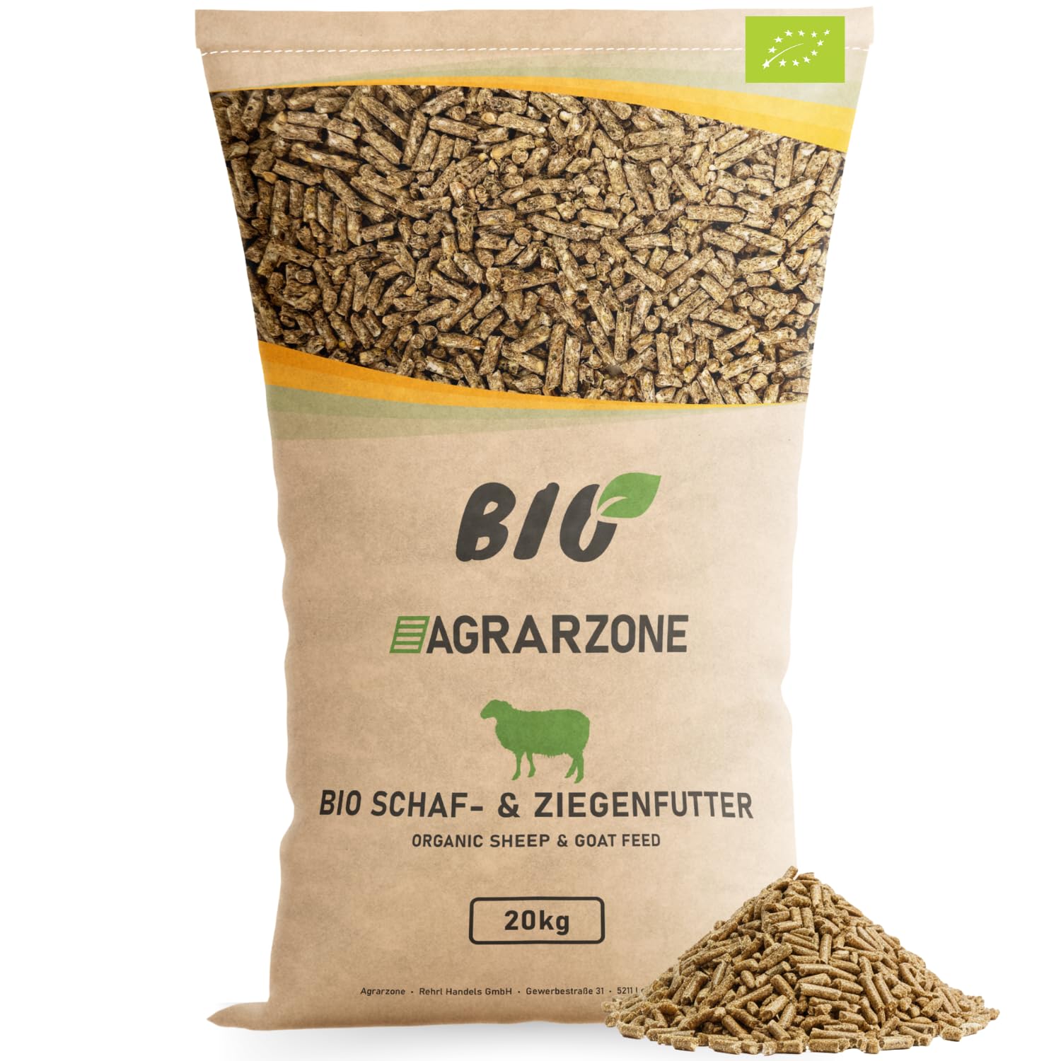 Agrarzone Nourriture Biologique pour Moutons et chèvres Granulés 20 kg - 100% Biologique, provenant d'Autriche - Aliment concentré adapté aux chèvres et Moutons, sans OGM