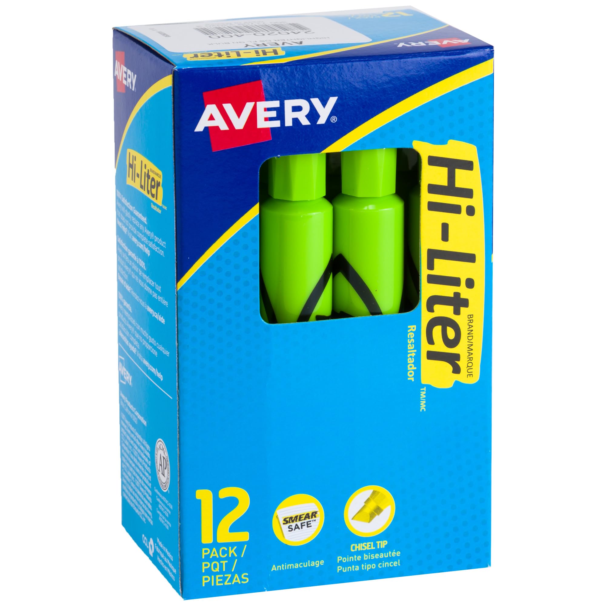 Amazon.com : Avery Hi-Liter Desk-Style Highlighters, Smear