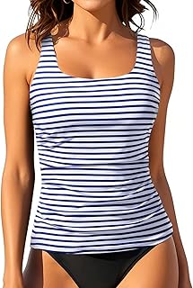 Aqua Eve Tankini Tops for Women Swimwear Top Only Tummy Control Bathing Suit Top No Bottom (Available in Plus)