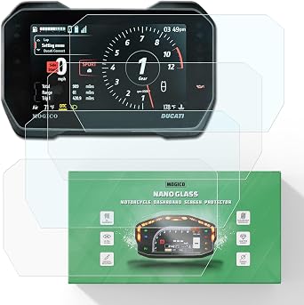 Motorcycle Accessories Nano Glass Dashboard Screen Protector Kit for Ducati Multistrada V4 / V4S / V4S Sport / V4 Pikes Peak 2021+ 2x Ultra Clear & 2x Anti-Glare