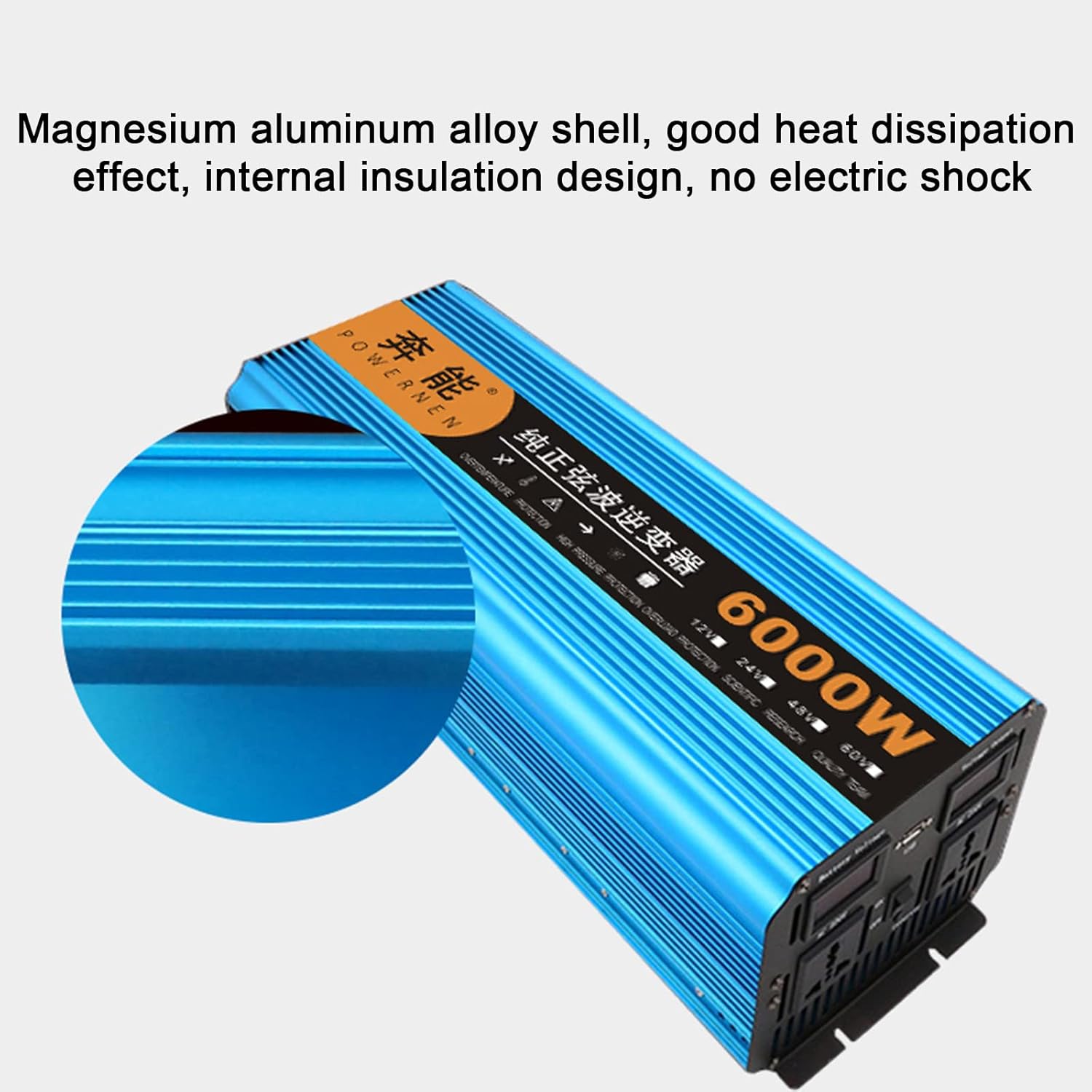 3000W 4500W 6000W 8000W 12000W Pure Sine Wave Vehicle Inverter DC 12V 24V 48V to AC 220V Car Power Voltage Converter, with LED Display,8000W-24V