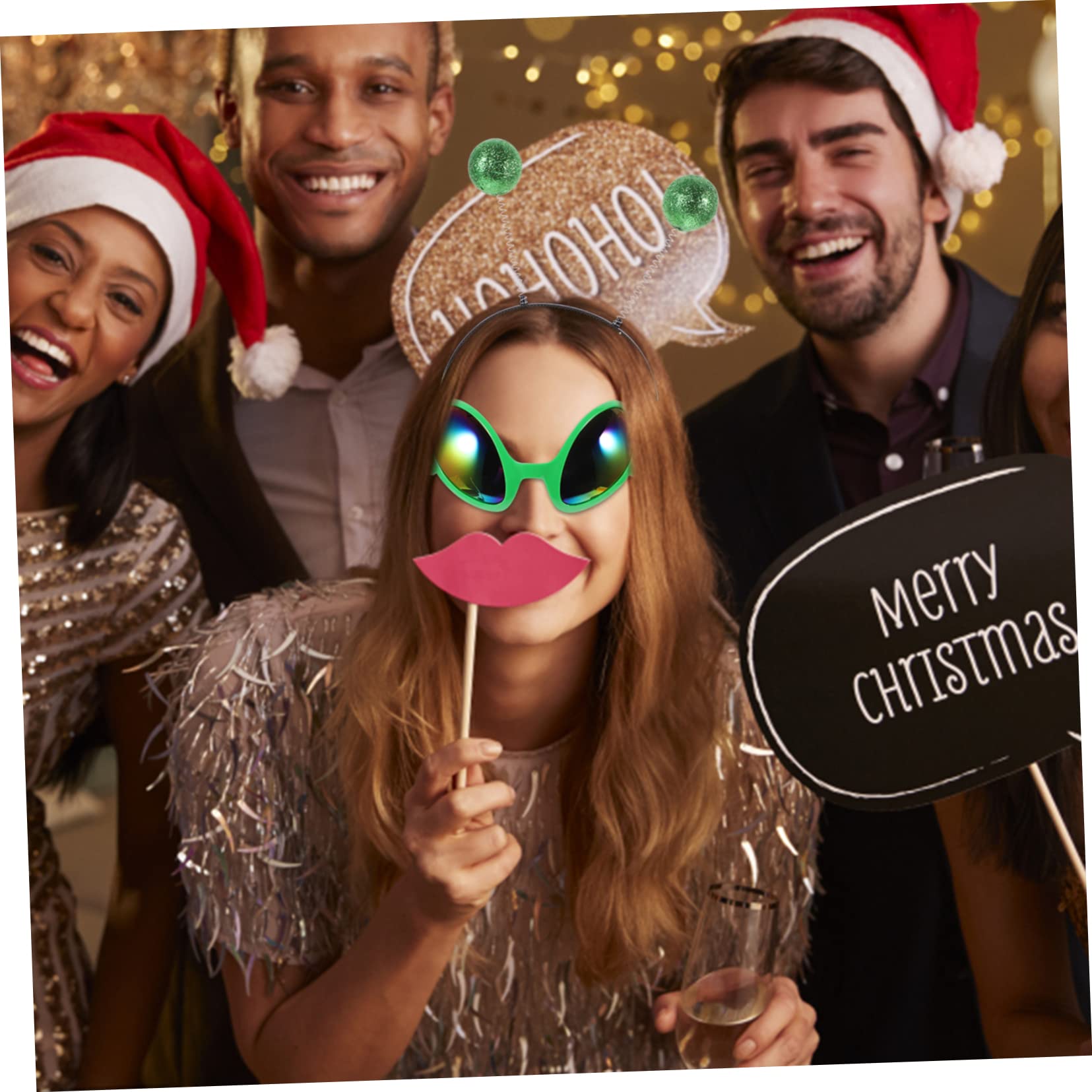 BESPORTBLE 1 Set Reusable Alien Headbands Decorative Party Sunglasses Fun Oversized Eyewear for Festivals Cosplay Halloween Outdoor Events with Designs