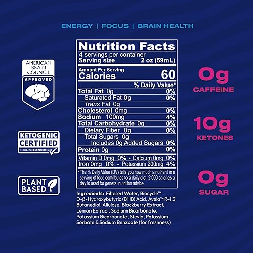 Miniatura 2 de Clean Energy - Mezcla de bebida con sabor a limonada de mora, 12 botellas, sin azúcar y sin cafeína, concentrado de cetona a base de plantas para