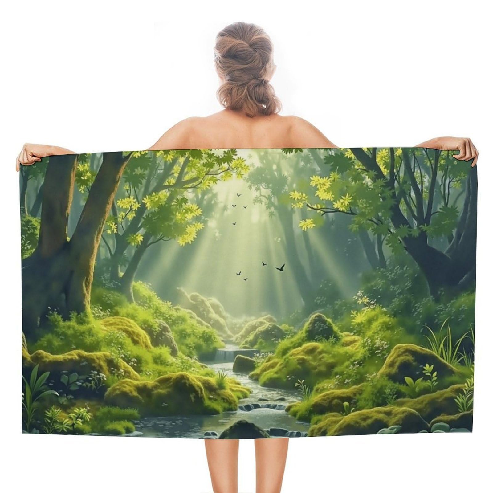 Anceky Enchanted Glow Beach Towel Microfiber Soft Absorbent Oversized Large Bath Towel Blanket Thin Quick Dry for Adults Swimming Pool Yoga Gym Travel 51"X31"