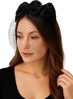 Birdcage Veil with Hand-Sewn Floral Fascinator, French Net Headpiece Face Veil for Special Occasions