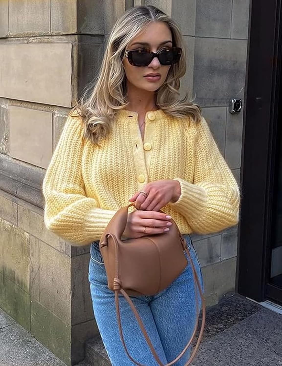 Knitted Chunky Cardigan Sweaters for Women Button Down Cardigans Open Front Sweater Tops Y2k Outwear Coats - Image 5