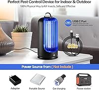 Vista 5 de Bug Zapper 2000V de alta potencia con luz UV eléctrica matamosquitos impermeable lámpara de control de insectos voladores emisores de luz