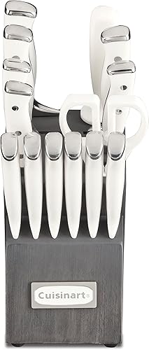 Miniatura 5 de Cuisinart Remache triple forjado clásico, juego de cuchillos de 15 piezas con bloque, cuchillas de acero inoxidable de alto carbono superiores para