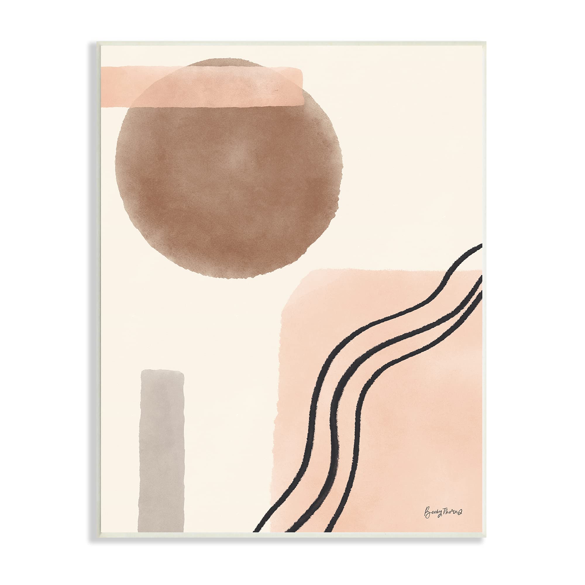 Stupell IndustriesAbstract Southwestern Landscape Interpretation Geometric Shapes, Designed by Becky Thorns Wall Plaque, 13 x 19, Brown