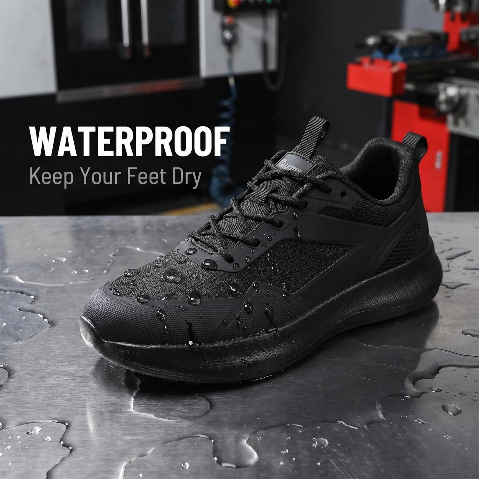 Moodeng Zapatos de cocina antideslizantes para hombre, ligeros, impermeables, para servicio de alimentos, resistentes al aceite, zapatos de chef para restaurante
