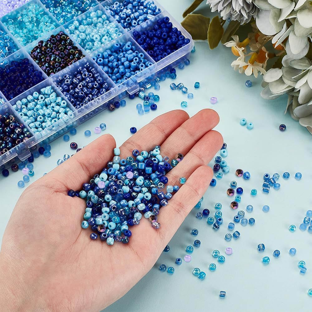 4742 Perles De Rocaille 3mm – 15 Couleurs Série Noire, Verre Rond 8/0, Artisanat